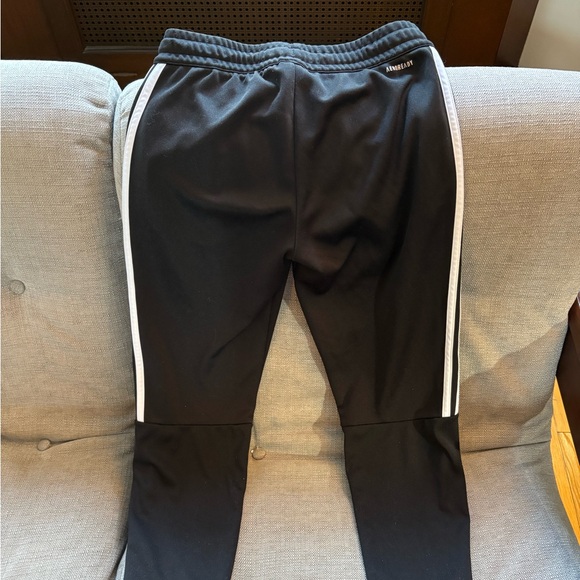 Adidas Women’s Black Joggers with White Stripes - Picture 2 of 3